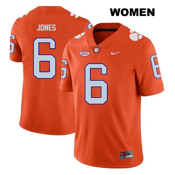 Women's Clemson Tigers #6 Mike Jones Jr. Stitched Orange Legend Authentic Nike NCAA College Football Jersey AQK8046PT